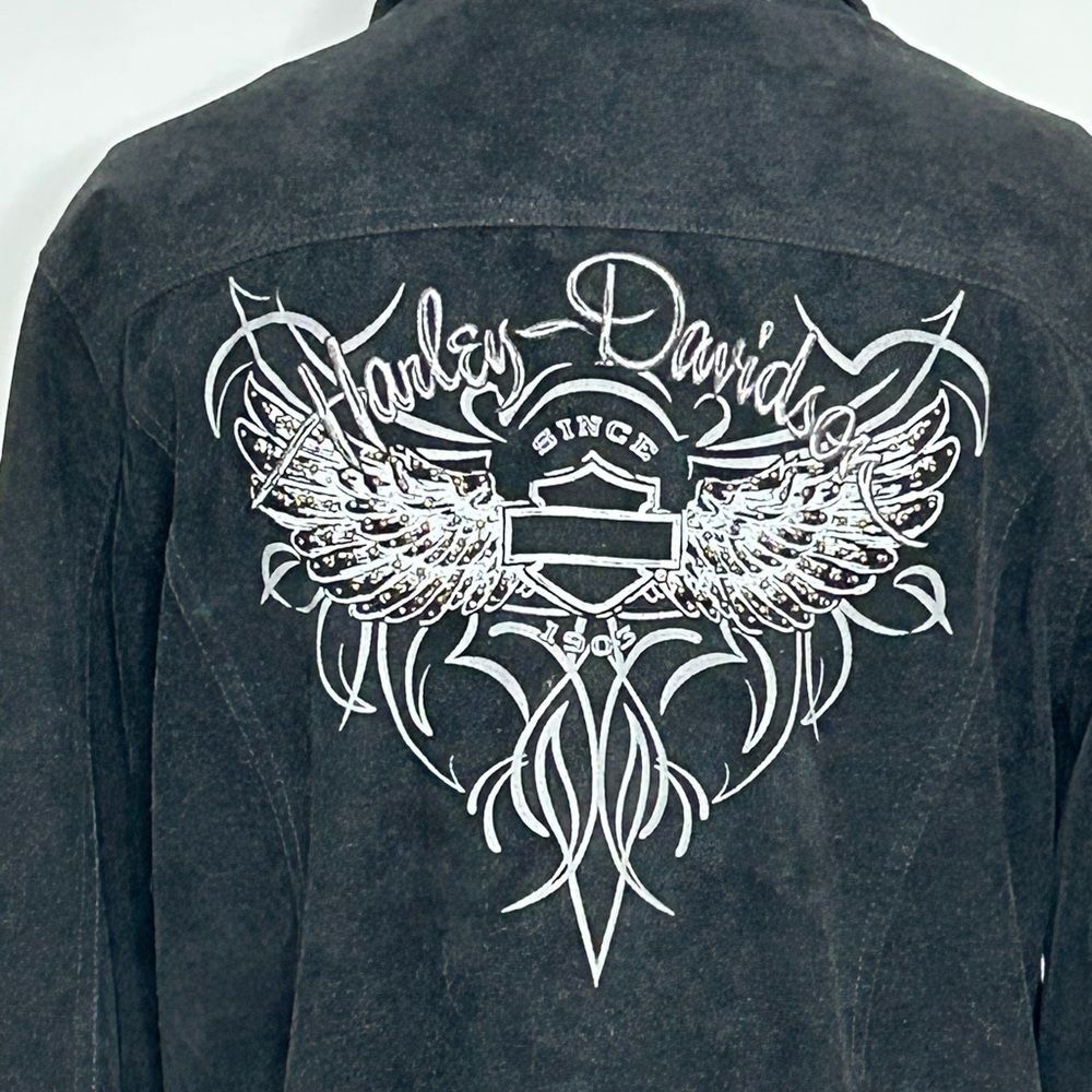 Harley-Davidson® Women's Soar Sueded Jacket, Black Suede Leather sz Medium - Picture 12 of 15